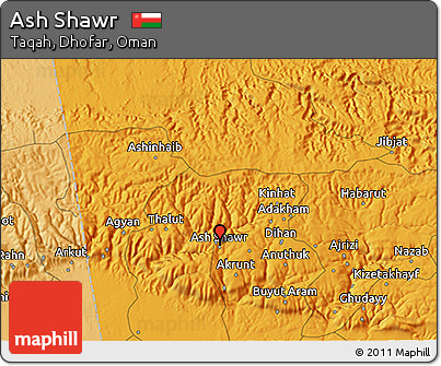 Political 3D Map of Ash Shawr