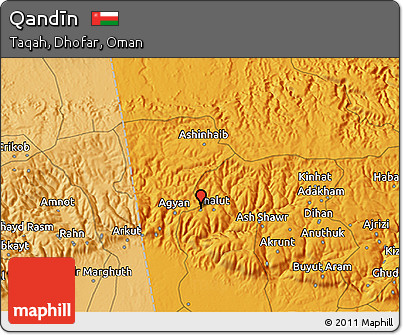 Political 3D Map of Qandīn