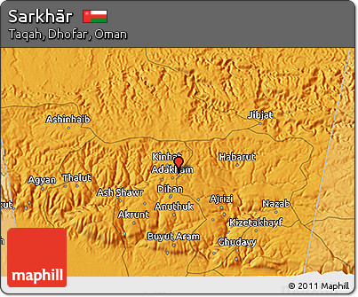 Political 3D Map of Sarkhār