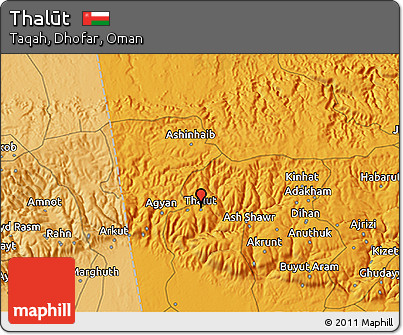 Political 3D Map of Thalūt