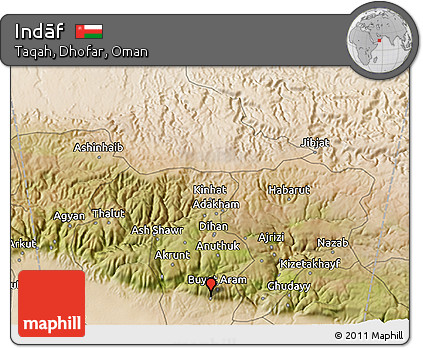 Satellite 3D Map of Indāf