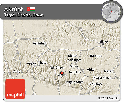 Shaded Relief 3D Map of Akrūnt