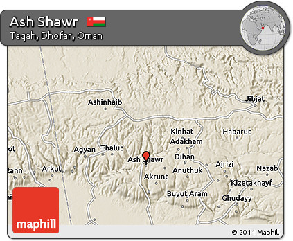Shaded Relief 3D Map of Ash Shawr