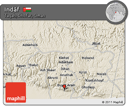 Shaded Relief 3D Map of Indāf