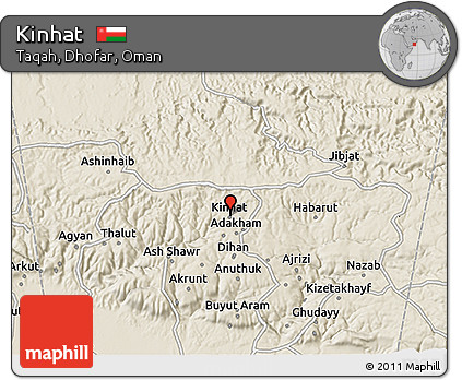 Shaded Relief 3D Map of Kinhat