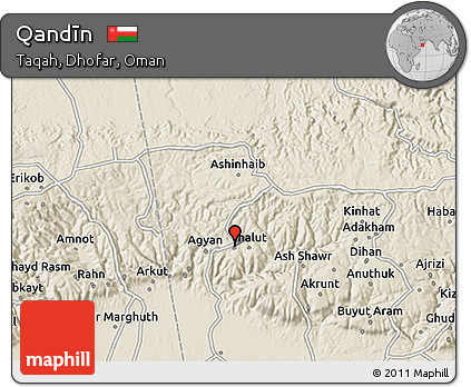 Shaded Relief 3D Map of Qandīn