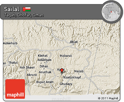 Shaded Relief 3D Map of Sailal