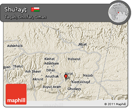 Shaded Relief 3D Map of Shuḩayţ