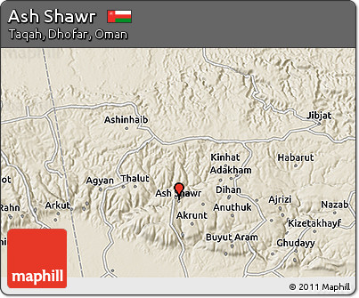 Shaded Relief 3D Map of Ash Shawr
