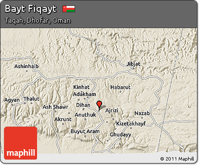 Shaded Relief 3D Map of Bayt Fiqayt