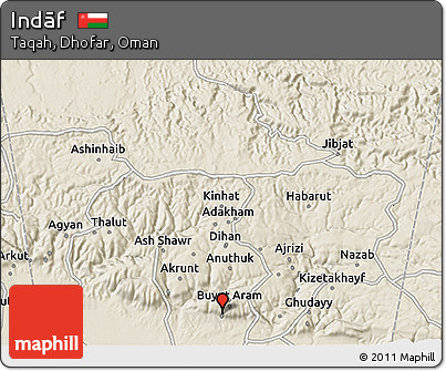 Shaded Relief 3D Map of Indāf
