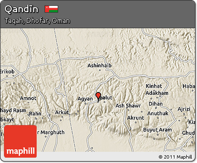 Shaded Relief 3D Map of Qandīn