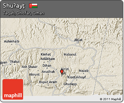 Shaded Relief 3D Map of Shuḩayţ