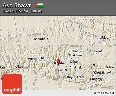 Shaded Relief 3D Map of Ash Shawr