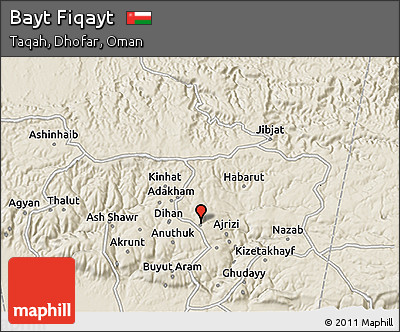Shaded Relief 3D Map of Bayt Fiqayt