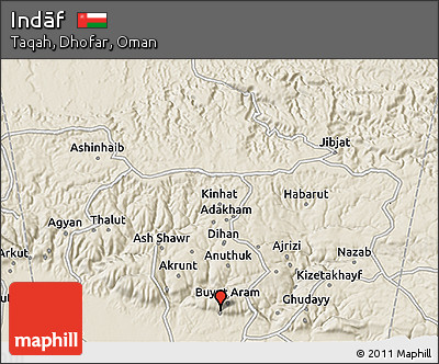 Shaded Relief 3D Map of Indāf