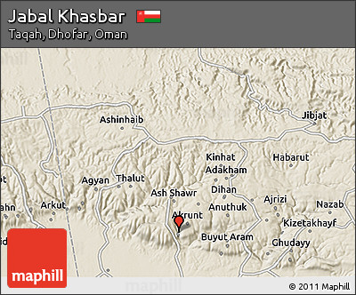 Shaded Relief 3D Map of Jabal Khasbar