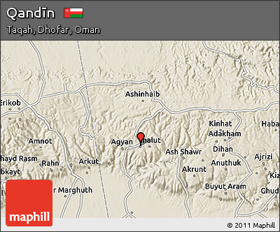 Shaded Relief 3D Map of Qandīn