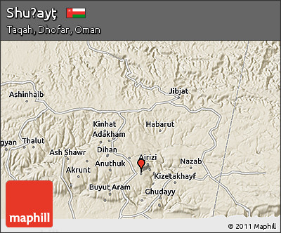 Shaded Relief 3D Map of Shuḩayţ