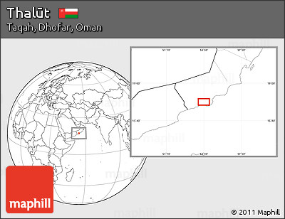 Blank Location Map of Thalūt