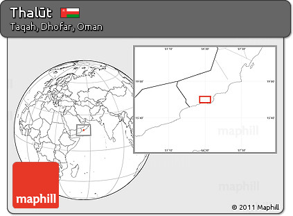 Blank Location Map of Thalūt