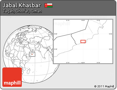 Blank Location Map of Jabal Khasbar