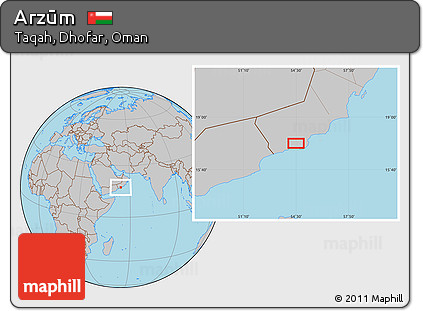 Gray Location Map of Arzūm