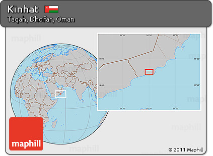 Gray Location Map of Kinhat