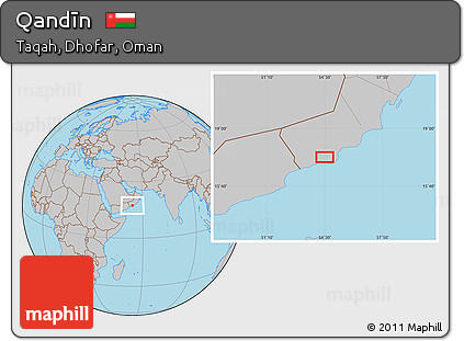 Gray Location Map of Qandīn