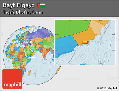 Political Location Map of Bayt Fiqayt