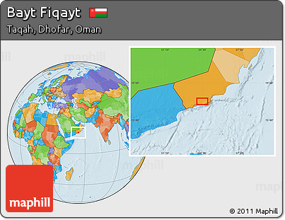 Political Location Map of Bayt Fiqayt