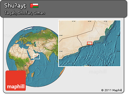 Satellite Location Map of Shuḩayţ