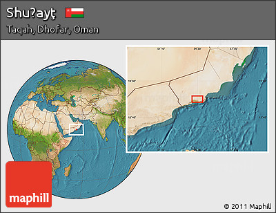 Satellite Location Map of Shuḩayţ