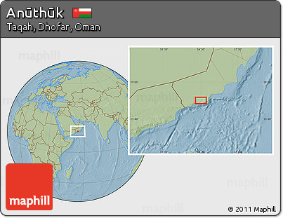 Savanna Style Location Map of Anūthūk, hill shading