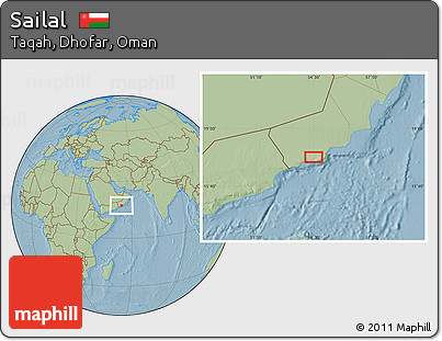 Savanna Style Location Map of Sailal, hill shading