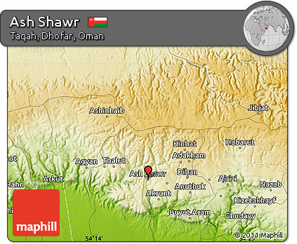 Physical Map of Ash Shawr