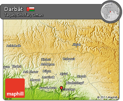 Physical Map of Darbāt