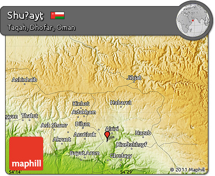 Physical Map of Shuḩayţ