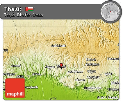 Physical Map of Thalūt