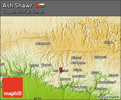 Physical Map of Ash Shawr