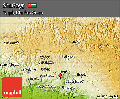 Physical Map of Shuḩayţ