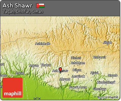 Physical Map of Ash Shawr