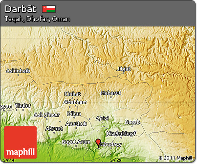 Physical Map of Darbāt