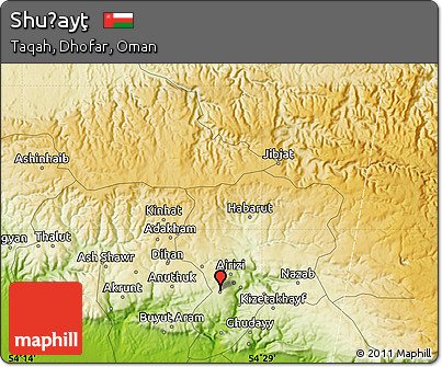 Physical Map of Shuḩayţ