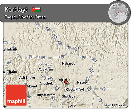 Shaded Relief Map of Kartlayt
