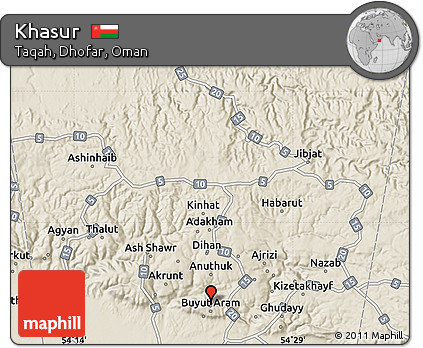 Shaded Relief Map of Khasur