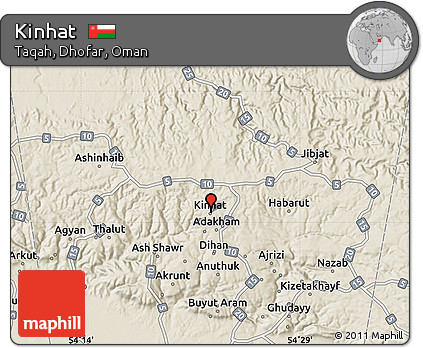 Shaded Relief Map of Kinhat