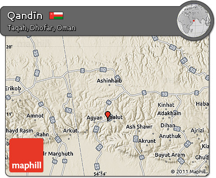 Shaded Relief Map of Qandīn