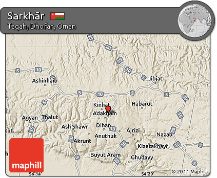 Shaded Relief Map of Sarkhār