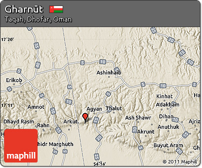 Shaded Relief Map of Gharnūt